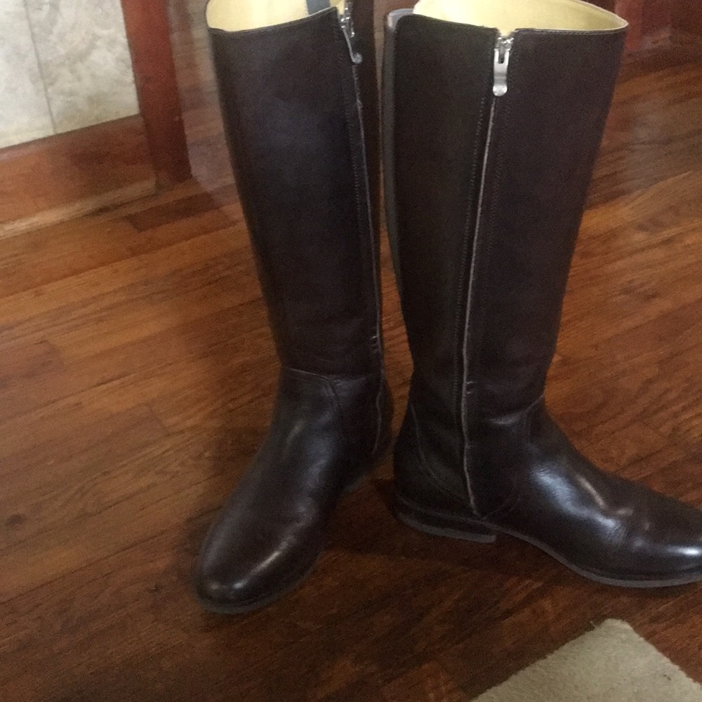 Brown riding boots